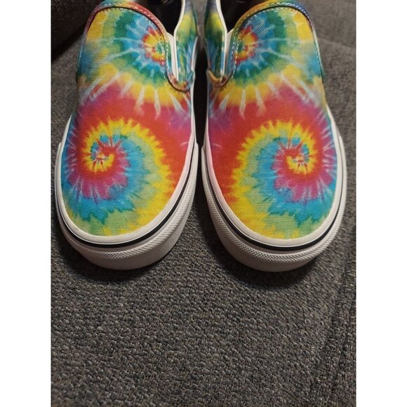 Vans Tie Dye Multicolor Slip-On Skate Shoes Unisex Men 6.5 Women 8 Rainbow - Picture 2 of 12